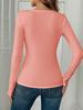 Pure Color Collar and Cuffs Splicing Lace Lace Hot Drilling Long Sleeve T-Shirt Tops for Women Versatile Closet Essential Fashion Items Shirt