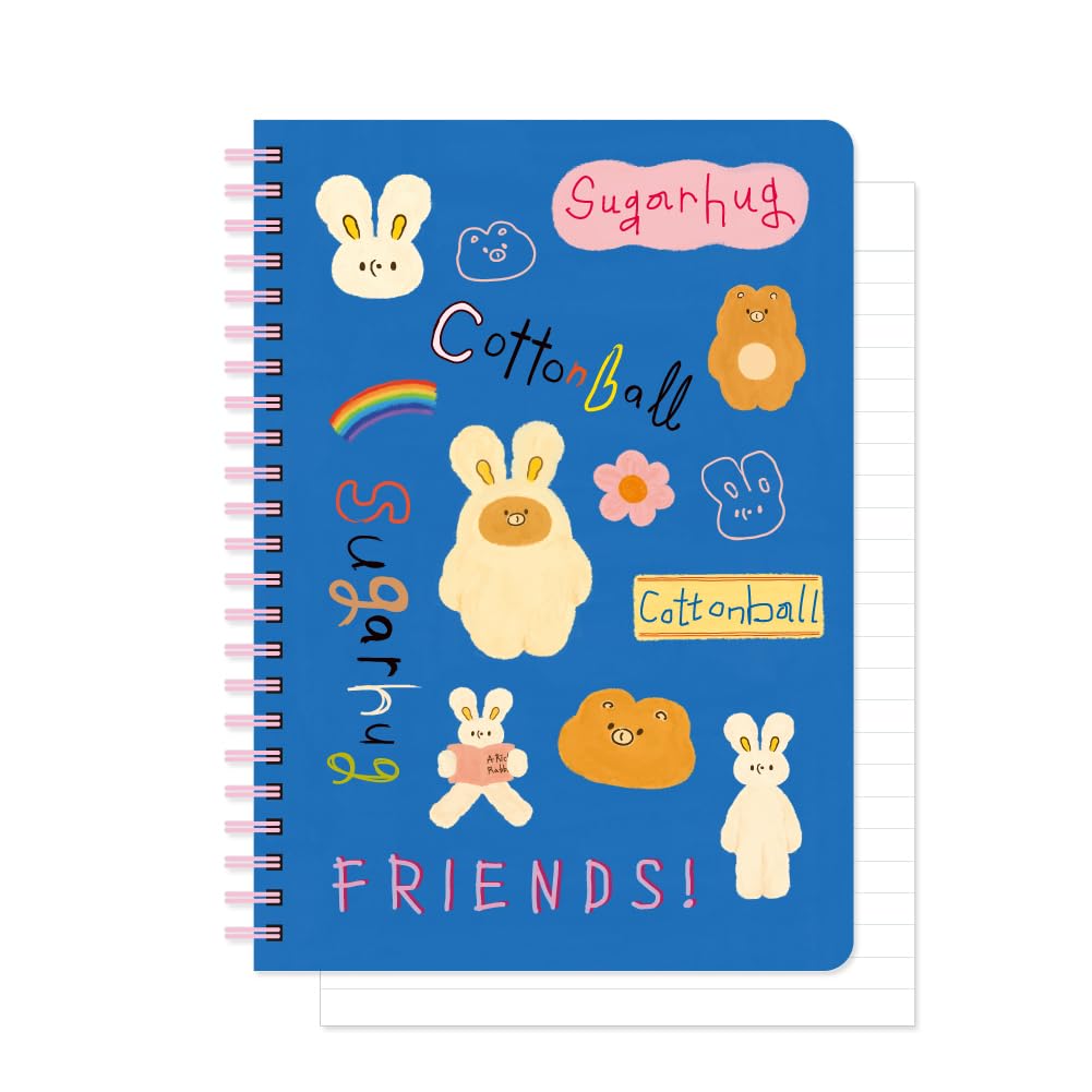 

Блокнот Unmathced Friends Line Spiral в твердом переплете x дюймов 128 страниц Series.2 - Синий, 5,83 8,27