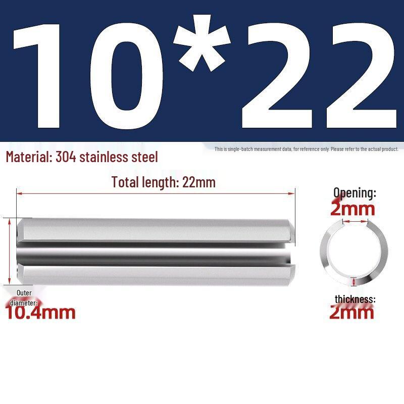 304 Stainless Steel Slotted Spring Pin, Cylindrical Shaft Pin, Locating and Hollow Pin (M5-M12)