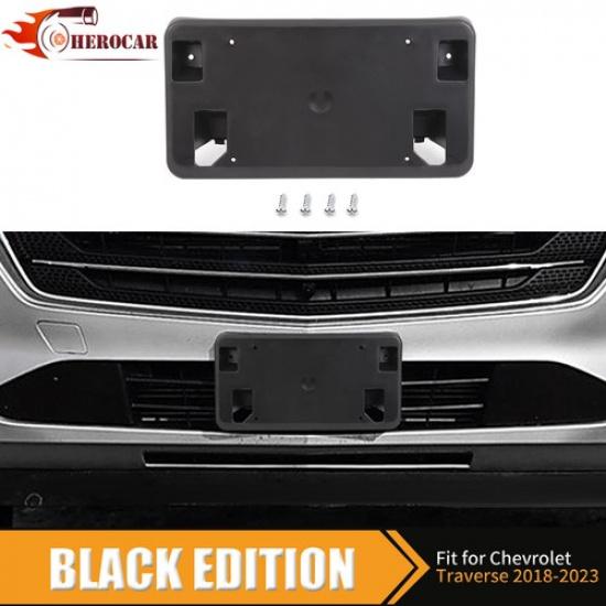 Black Front License Plate Bracket Frame Holder Mount For Chevrolet Traverse 18+