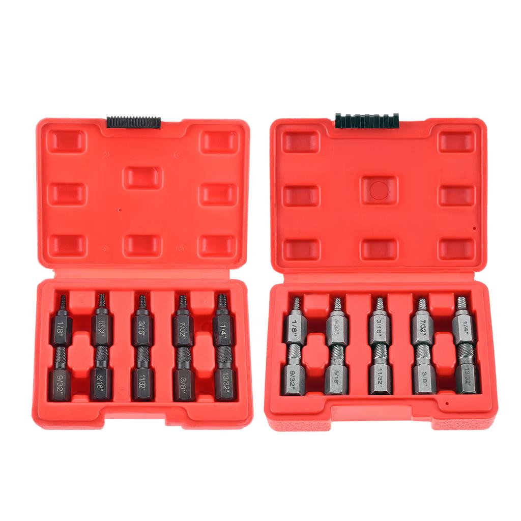 10PCS Damaged Screw Extractor Drill Bit Set Easy Out Bolt Extractor Kit Hex Head Bolt Extractor Remover Tool for Broken Studs