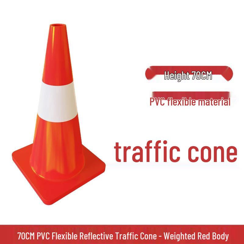 70cm PVC Reflective Traffic Cone - Road Safety Warning Cone & Barrier