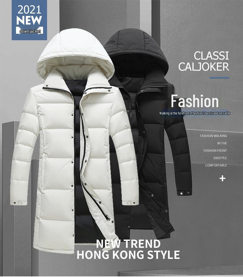 2026 Men's Long Hooded Cotton Jacket: Korean Slim Fit, Thickened, Youthful, Warm, Trendy Outerwear for Couples