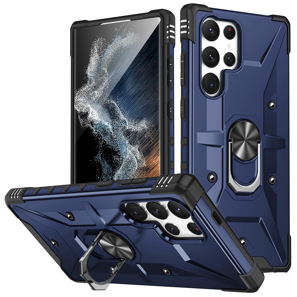 For Samsung Galaxy S25 Ultra Case PC+ TPU Anti-Drop Phone Cover with Ring Kickstand