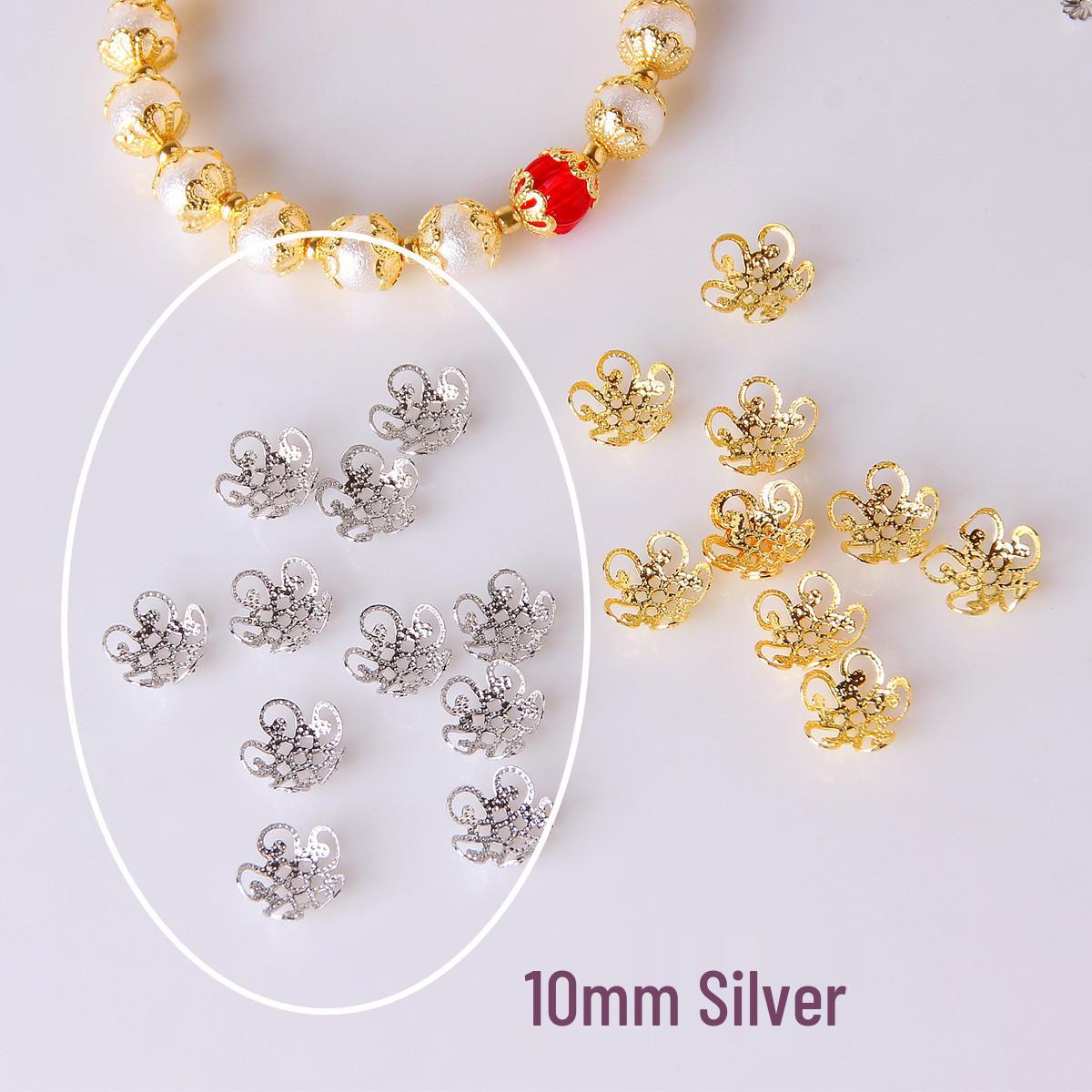 

Позолоченный 18-каратным золотом держатель-разделитель для бусин в виде колпачка цветка для изготовления ювелирных изделий своими руками