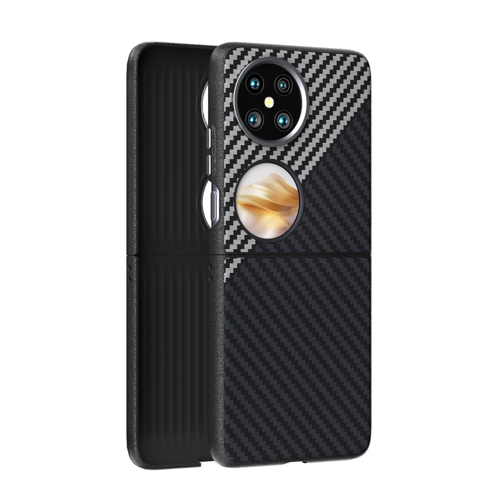 

For Huawei Pocket 2 Case Magsafe Slim Magnetic Wireless Charger Foldable Carbon Fiber Case Cover Metal Lens Drop Test Grip Funda For Huawei Pocket 2&PC серебряный