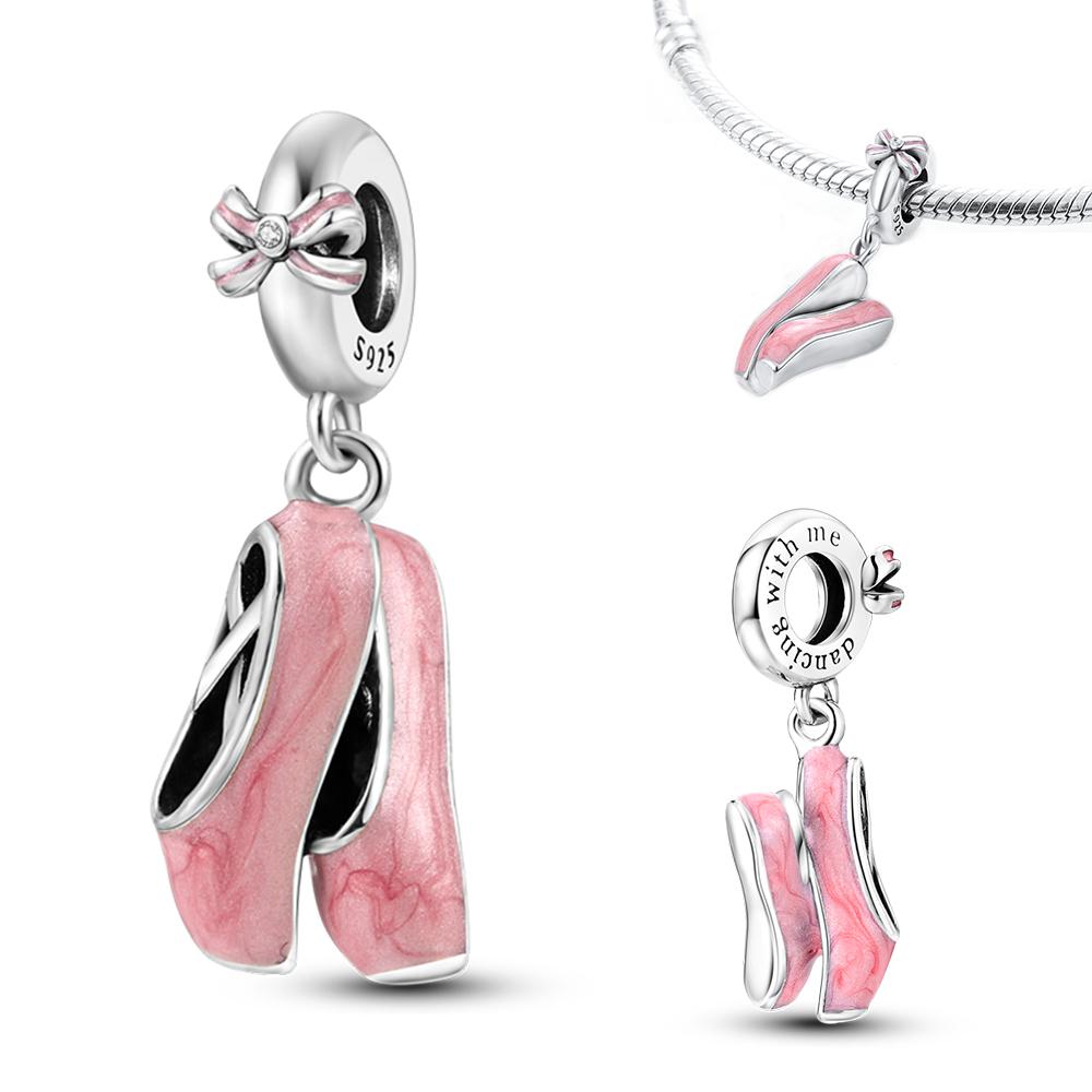 Copper Perfume Ballet Shoes Bags Lipsticks Charms Beads Fit Original Bracelet Diy Pendants Jewelry Gift For Women