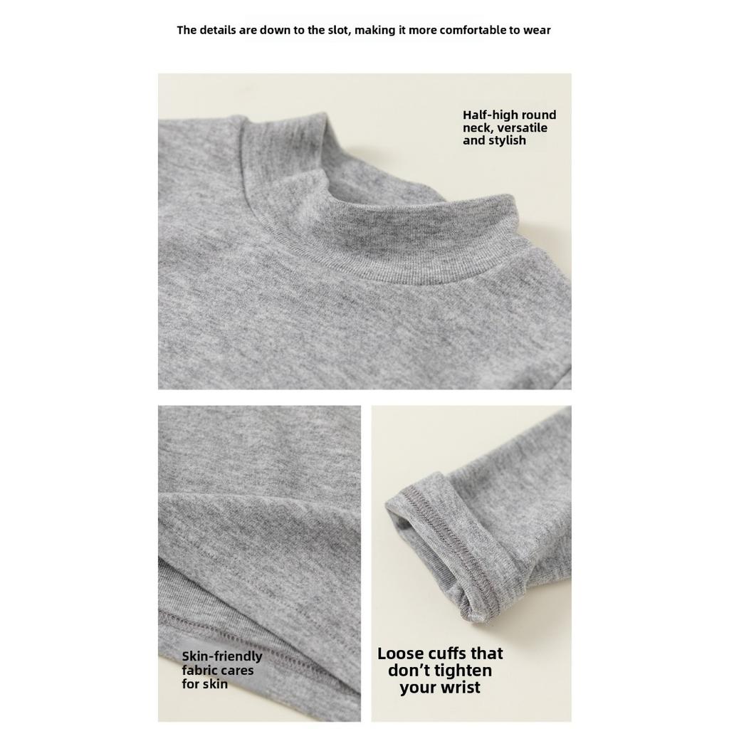 Children's Base Shirt for Spring and Autumn Styles, Long Sleeves and A Half High Collar Top, Children's Clothing, Baby's Multi-color Pullover Shirt