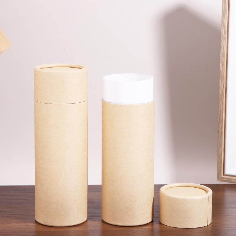 1/3/5/10 Piezas Tubos de Cartón Kraft Contenedores Redondos de Papel Kraft Para Lápices Lata de Té Café Cosméticos Manualidades Regalo
