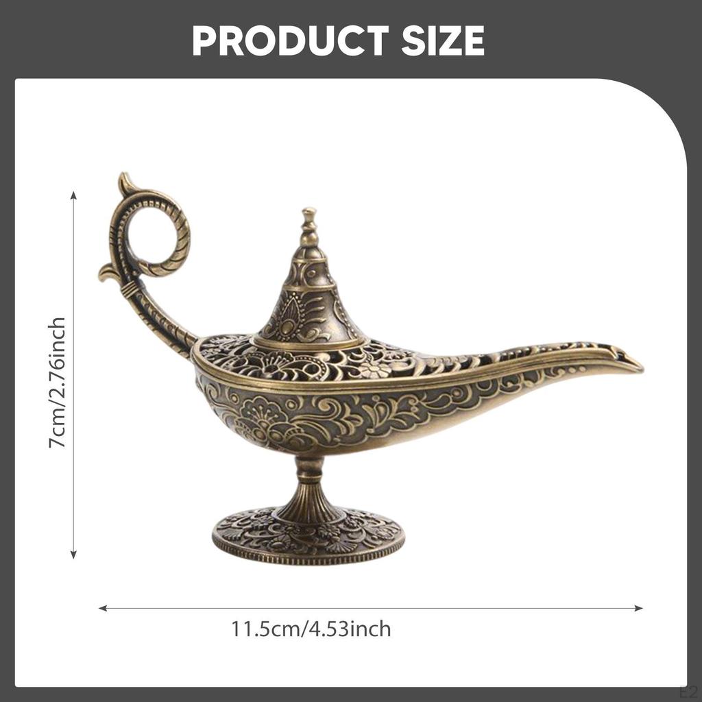 Aladding Lamp Incense Burner, Wishing Light Holder Decoration,Desk Censer for SPA Christmas