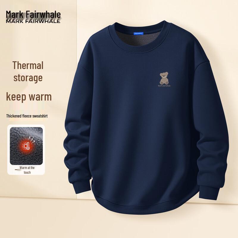 Mark Fairwhale Men's Fleece-Lined Bear Graphic Crewneck Sweatshirt