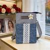 Boho Leinwand Handy Umhängetasche Ethnisches Stammesmuster Handytasche Verstellbarer Schultergurt Kleine Reise-Pass Tasche für Damen