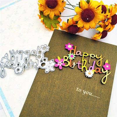 1 szt. Napisy Happy Birthday Metalowe Wykrojniki Szablon Scrapbooking Album na Zdjęcia Wytłaczanie Karty Papierowe