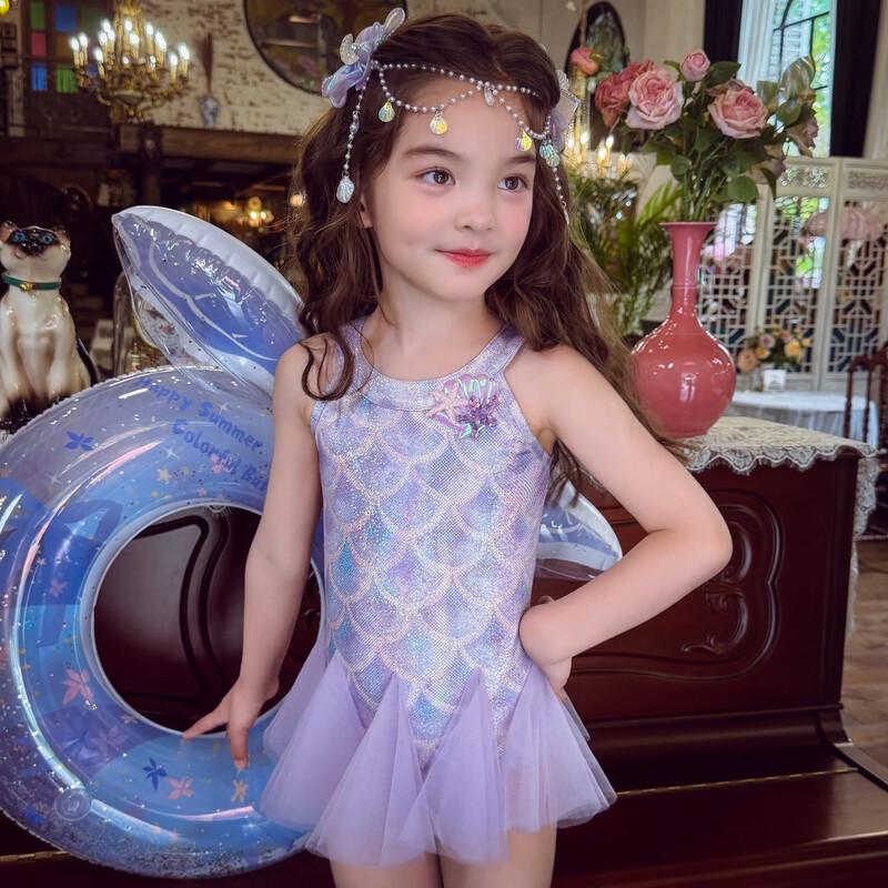 MIMIHELLO Girls Mermaid Mesh Princess Swimsuit 130