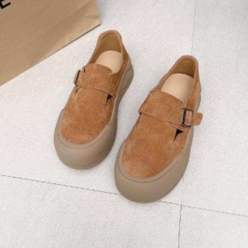 

Autumn new thick-soled belt buckle women s retro one-pedal versatile casual shoes 40