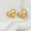 French Earrings Cold Wind Love Heart Zircon Inlaid Stud Earrings