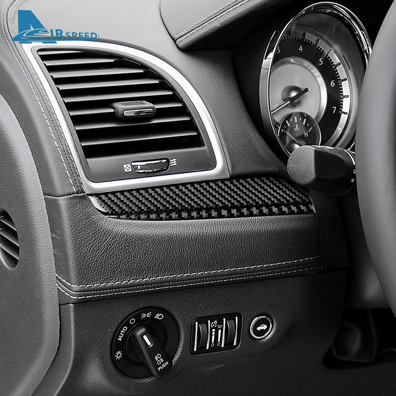 Echter Weicher Karbonfaser-Aufkleber für Chrysler 300 300C 2011 2012 2013 2014 Links- und Rechtslenker Auto Fahrer Beifahrer Beifahrersitz Verkleidungszubehör