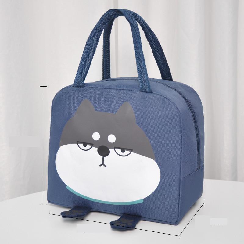 

Cartoon Insulated Bag With Large Capacity And Oil-resistant Aluminum Foil For Student Lunch Box синий