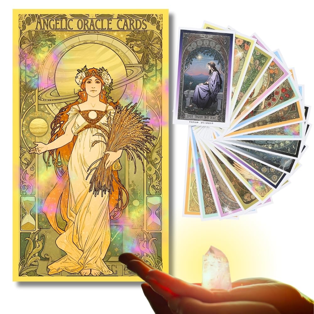 Angelic Oracle Supervised by a Fortune Fortune Telling Oracle Tarot Natural Gift Cards, Teller, Cards, Cards, Stones, Crystals, Spiritual,