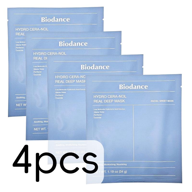 

Biodance Real Deep Mask - 4 шт. Колаген Кера-нол Морські водорості Віта Ніацинамід Ікра Пептид Гідрогелева Маска Hydro Cera-nol 4pcs