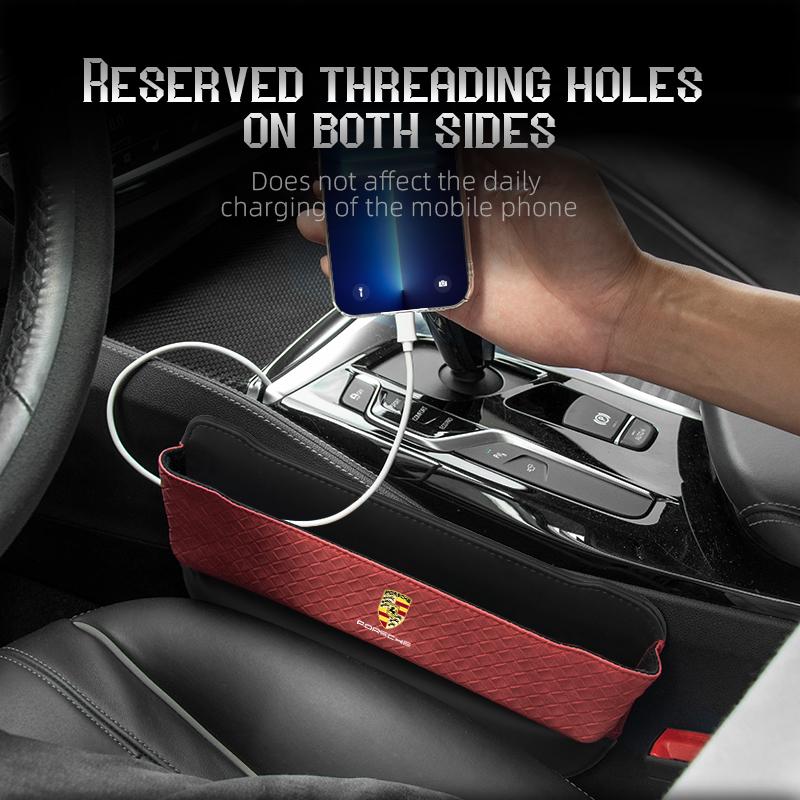 Caja Organizadora de Espacio para Asiento de Coche Bolsa de Almacenamiento para Artículos Varios Interior Para Porsche Cayenne Panamera Macan 911 718 Taycan Boxster Cayman 918