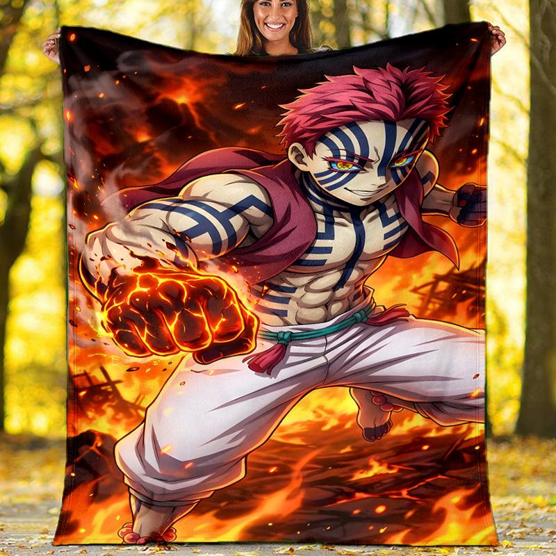 1pc Akaza (4) Theme Blanket - Digital Print, Polyester, Cozy for All Seasons, Perfect for Outdoor, and Travel