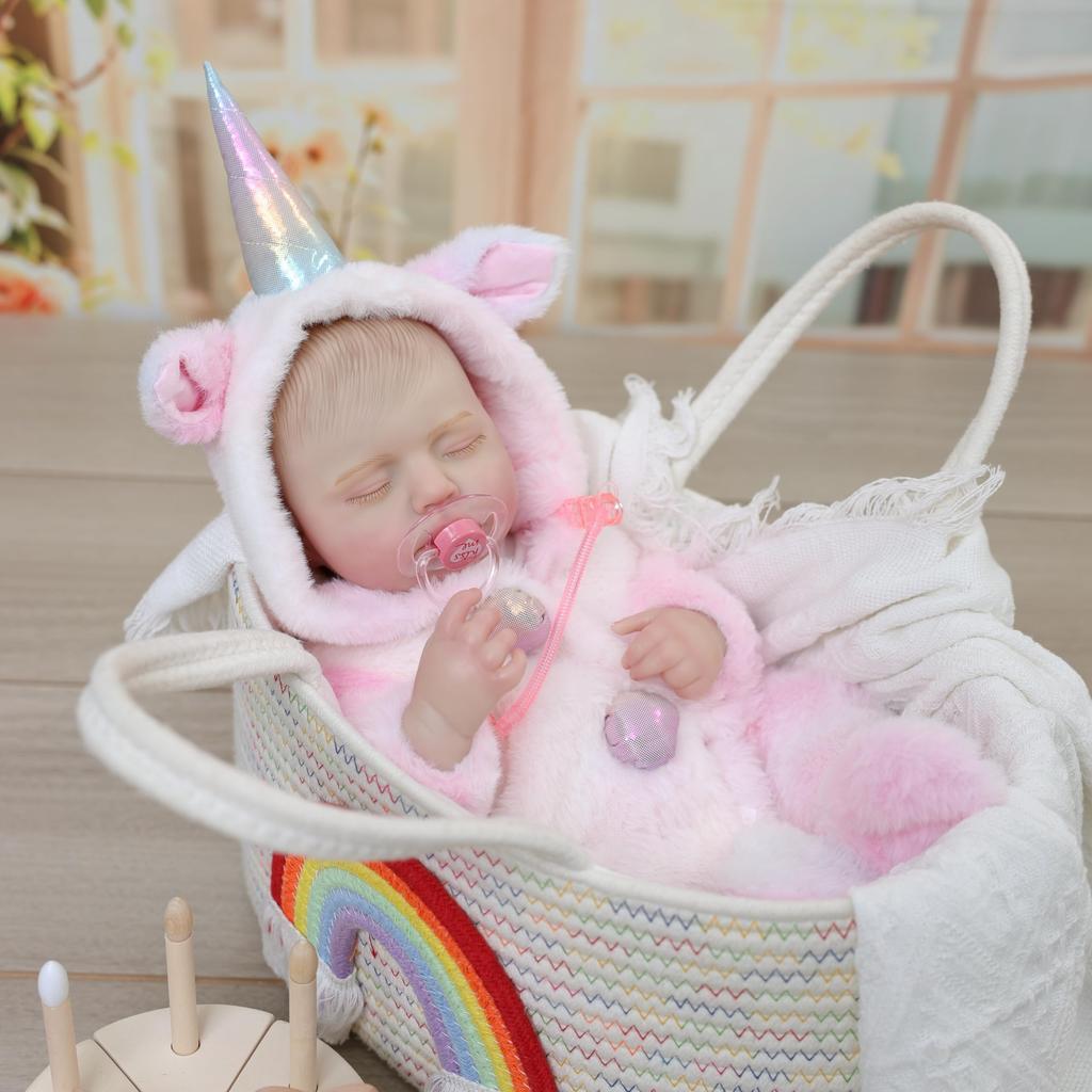 Cloveray Reborn Doll 20 Inch Cute Vinyl Doll with Changeable Clothes Baby Doll Collection Doll Perfect Gift for Christmas, Birthday, New Year