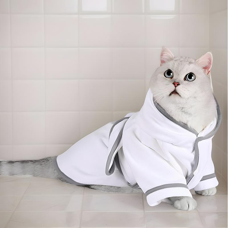Dog Robes For After Bath Hooded Pet Drying Coat Comfortable Pet Bathrobe For Grooming Dogs Cats Beach Pool Shower Swimming