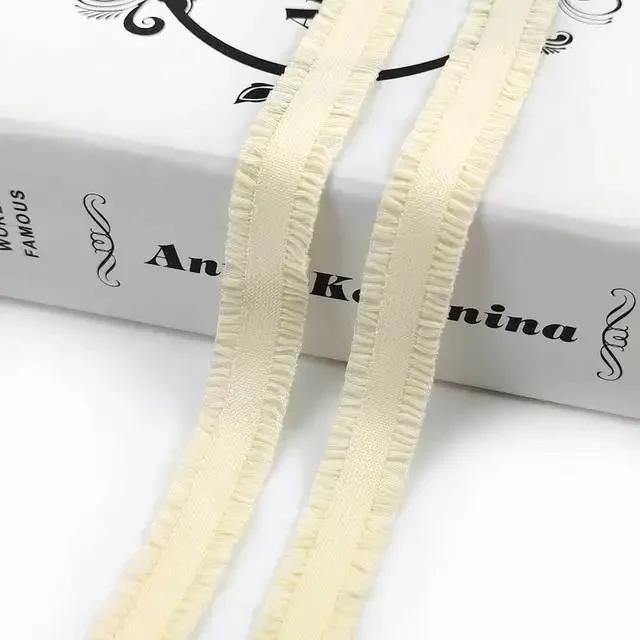5/10Yards Meetee 12mm Ruffled Elastic Band Colorful Pleated Stretch Lace Trim Headdress Ribbon DIY Garment Sewing Accessories