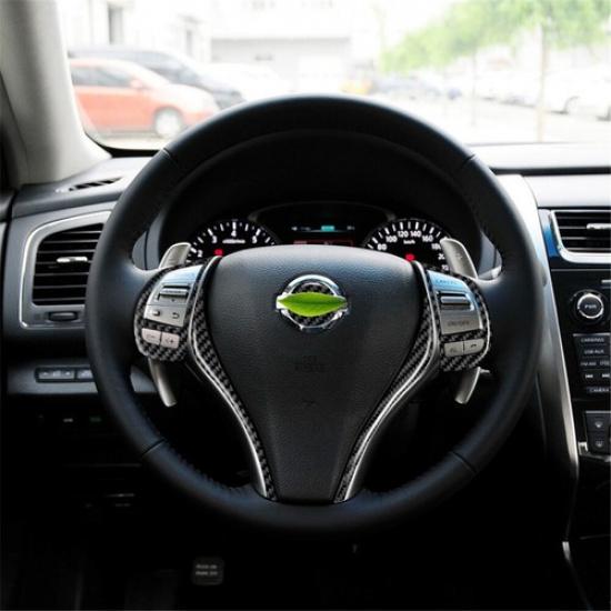 6Pcs Carbon Fiber Steering Wheel Accent Cover Trim For Nissan Altima Sedan