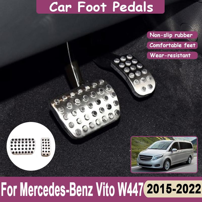 Pedale auto din oțel inoxidabil pentru Mercedes Benz Vito W447 Accesorii Clasa V Marco Polo EQV 2015~2022 Pedale de accelerație și frână antiderapante