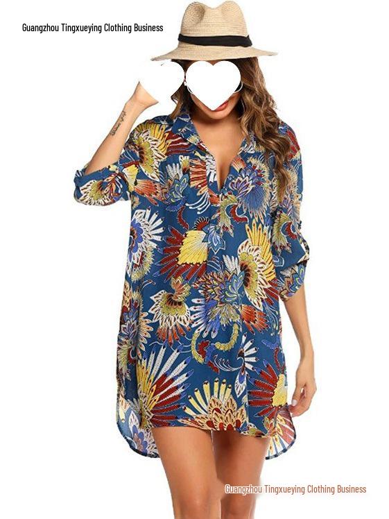European & American Women's Swimwear Beach Cover-up Shirt and Bikini Beach Skirt