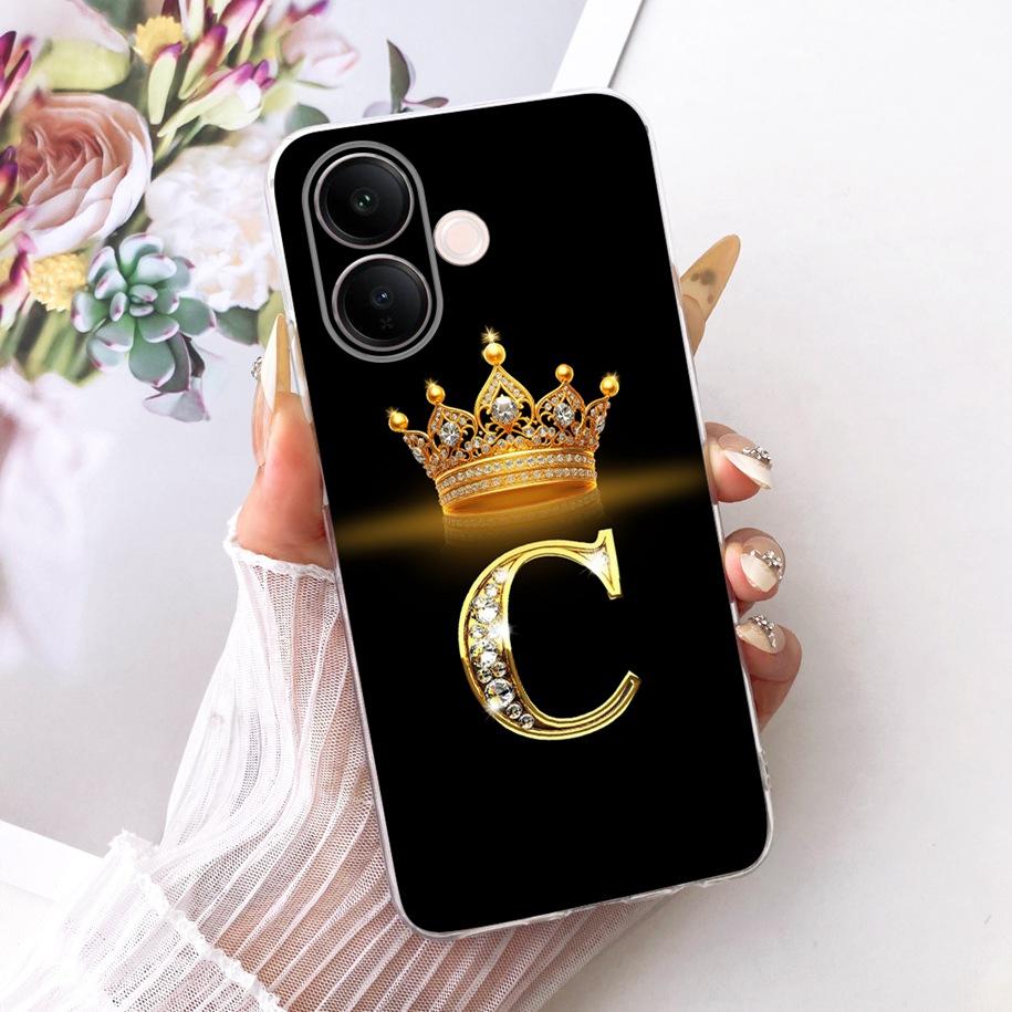 For Vivo V60 Lite 4G Case V2530 Cute Letters Crown Soft Slim Silicone Back Cover For Vivo V60 V 60 V60Lite 5G T4 Pro 2025 Bumper