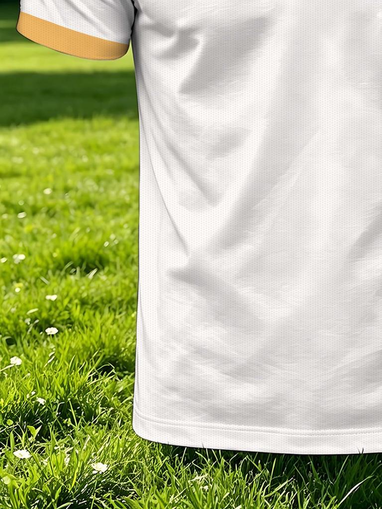Men'S Outdoor Polo Shirt, Multi-Size Available, Letter Print Fashionable And Comfortable, Men'S Top Suitable for Hiking And Outdoor Leisure, Casual