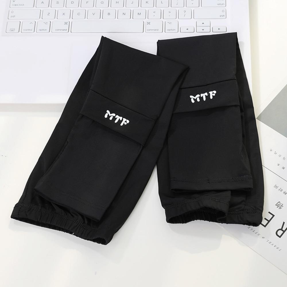 Arm Protection Long Ice Silk Sleeves Checkered Cycling Gloves Sunscreen Arm Covers  Women