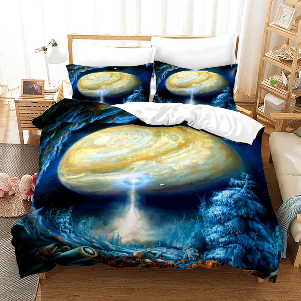 Space Galaxy Bedding Set Bedspread Single Twin Full Queen King Size Sky Milky Way Planet Bed Set Aldult Kid Duvetcover 06