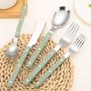 6/24Pcs Cutlery Set Stainless Steels Dinnerware Acrylic Handle Knife Fork Spoon Set Western Dinner Kitchen Flatware