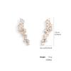 ZAKOL Simple Geometric Zirconia Climb Stud Earrings for Women Shiny Crystal CZ Bridal Wedding Zircon Wholesale