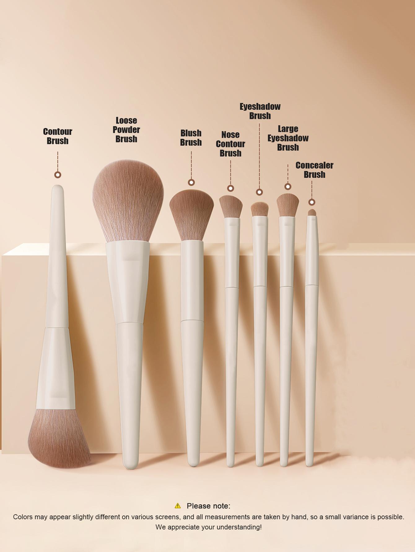 7 Pieces Makeup Brush Set, Foundation Concealer Blush Eyeshadow Powder Face Makeup Brushes Kit for Beginners