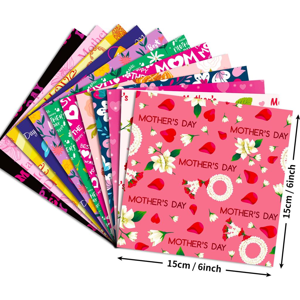 12 pieces of pink Mother’s Day material package DIY holiday congratulations children’s handbook DIY tailoring photo album material