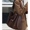 Women Large Capacity Solid Color Tote Bag Lady Outdoor Commuter Soft Leather Handbag Female Stylish Shoulder Shoulder Bag