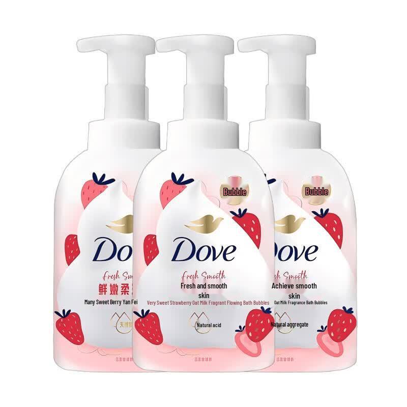 Dove Sweet Strawberry Oatmeal Milk Bath Foam (3x400g)
