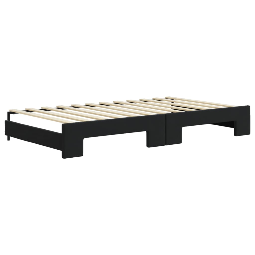 Extendable Daybed Black 100 x 200 cm Velvet