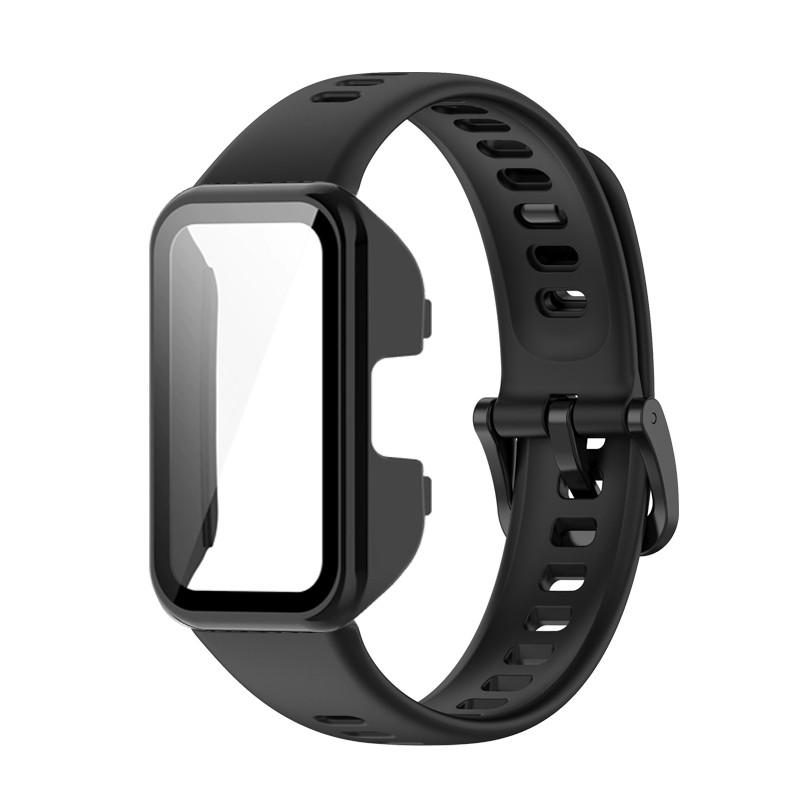 Silicone Wrist Strap and PC Hard Case For Huawei Band 8 9 10 Bracelet Wristband Belt for Huawei Band10 Accessories