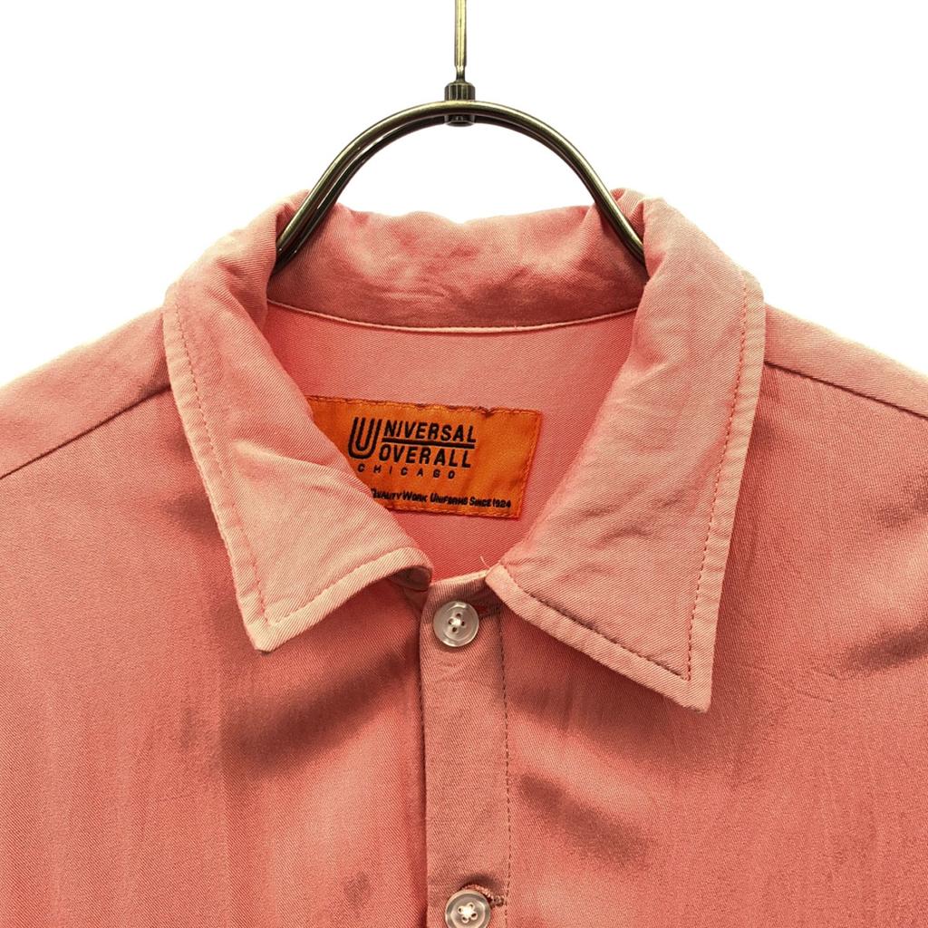 UNIVERSAL OVERALL CHICAGO Rayon Short sleeve Work shirt S pink Men's Used
