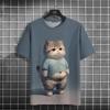 Cute Cat 3d Printed Summer Unisex Short Sleeve T-Shirt Creative Yet Personality O Collar Casual Comfortable Loose Top Shirt