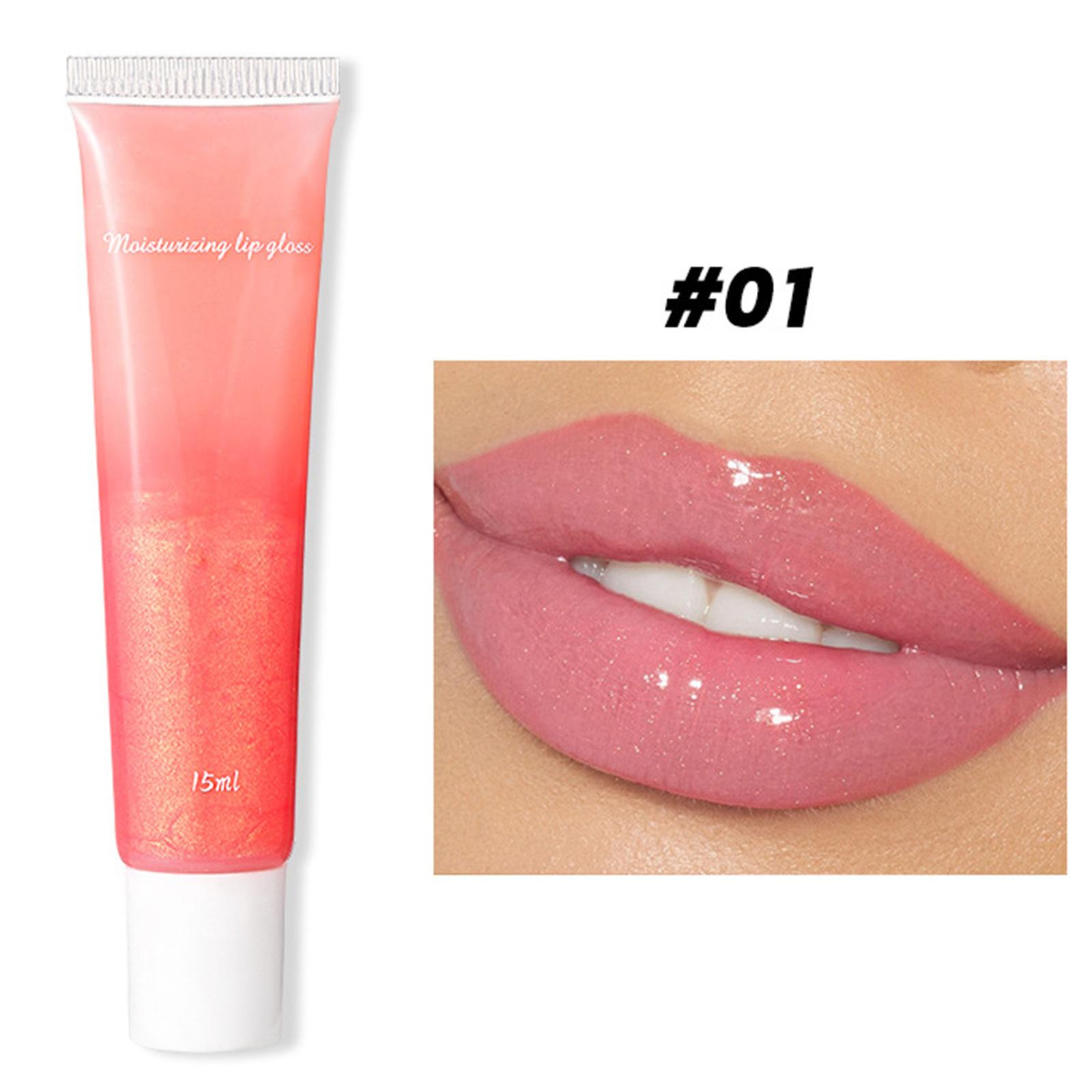 

1pc 15ml Hydrating Lip Glaze, Color-Shifting Tinted Lip Gloss, Soft Tube Nourishing Lipstick Layering for All Skin Types One Size