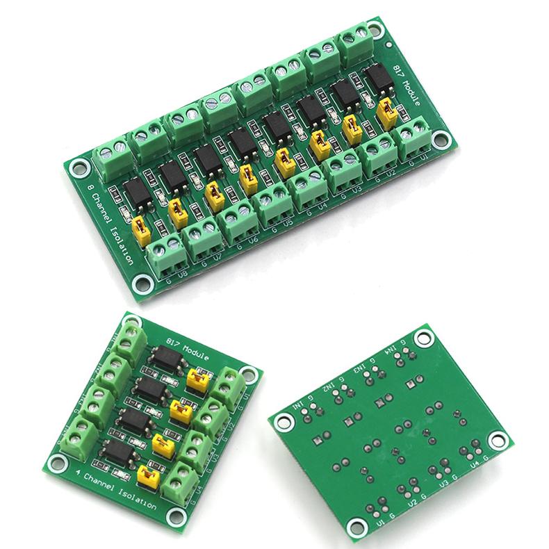 PC817 2 4 8 Channel Optocoupler Isolation Board Voltage Converter Adapter Module 3.6-30V Driver Photoelectric Isolated Module