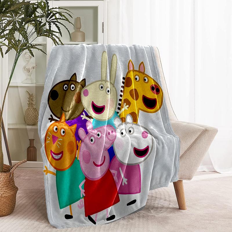 Peppa Pig Print Blanket - Soft & Comfortable, for Bedroom, Travel, Sofa, Home Decoration - Birthday Christmas Gift for Friend