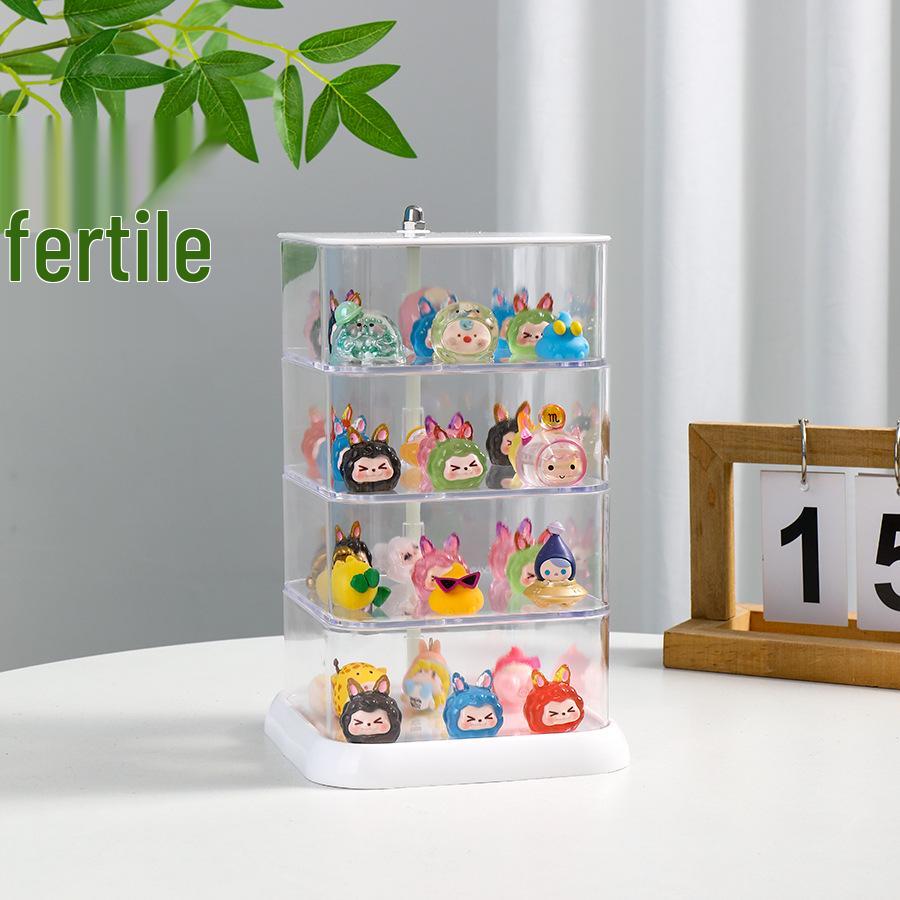 Moe Bean Otočný výstavní box: Průhledný mini stojánek na panenky a figurky